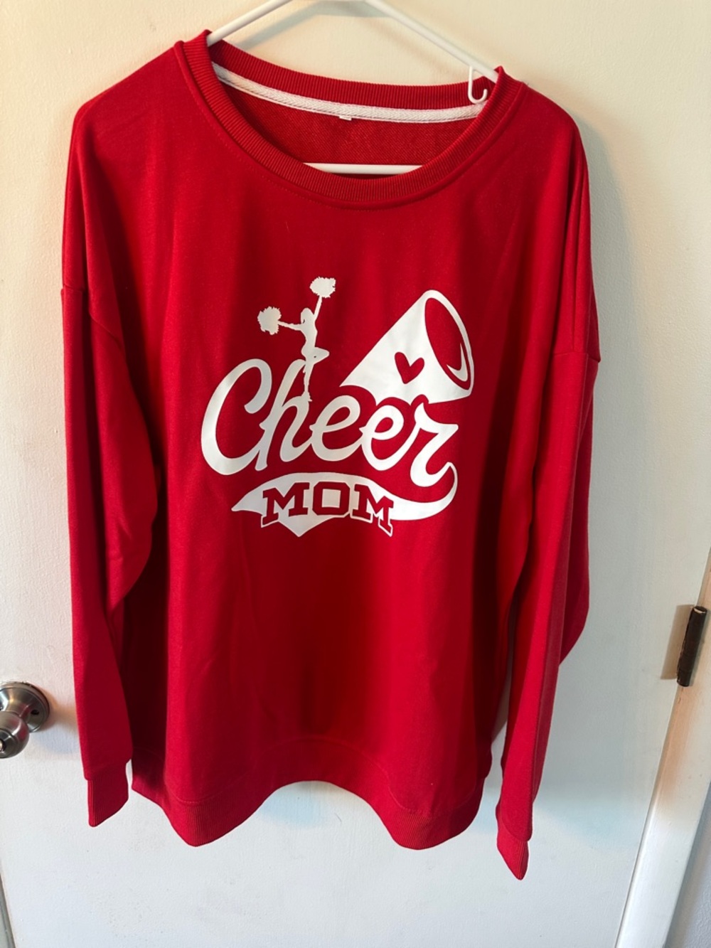 Red "Cheer Mom" Graphic Sweatshirt